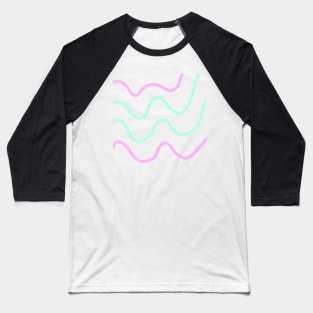 Colorful watercolor lines abstract art Baseball T-Shirt